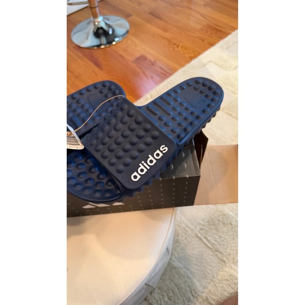 Adidas Adissage 360REC Navy Blue Massage‎ Slides Mens 9 Womens 10 Sandals NIB